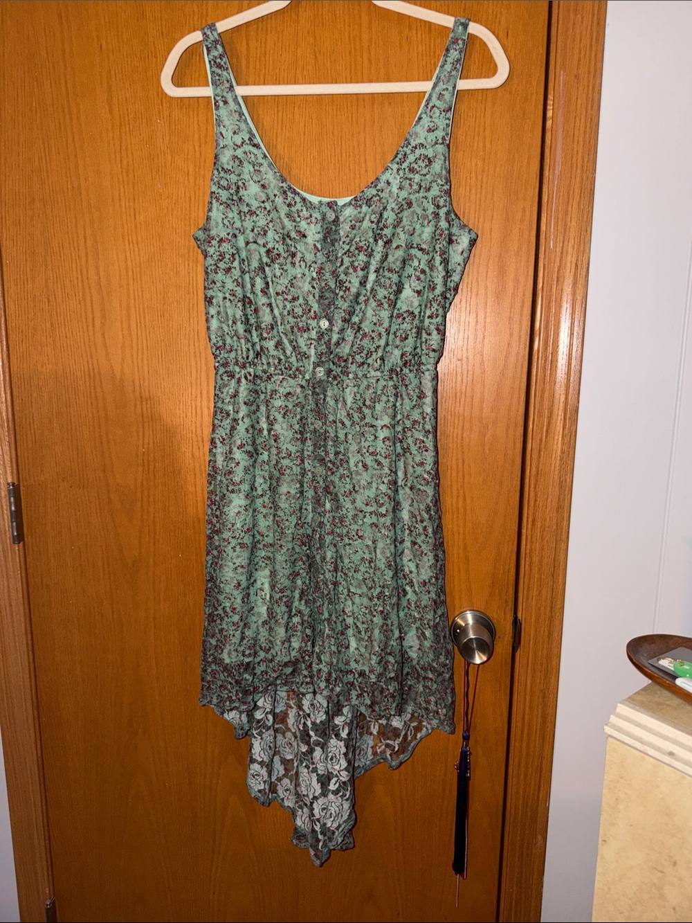 HeartSoul Mint Green Floral High-Low Sundress